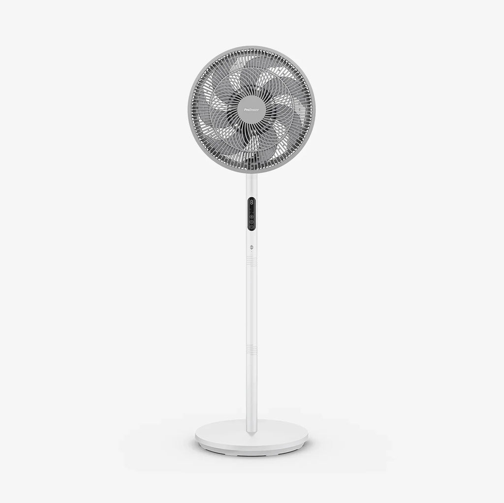 AirFlo™ Slim 43" Hybrid Pedestal Fan - Ultra- Quiet Air Circulator - White/Grey