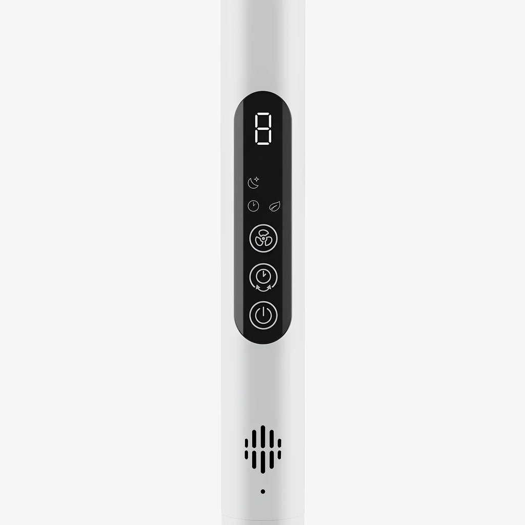 AirFlo™ Slim 43" Hybrid Pedestal Fan - Ultra- Quiet Air Circulator - White