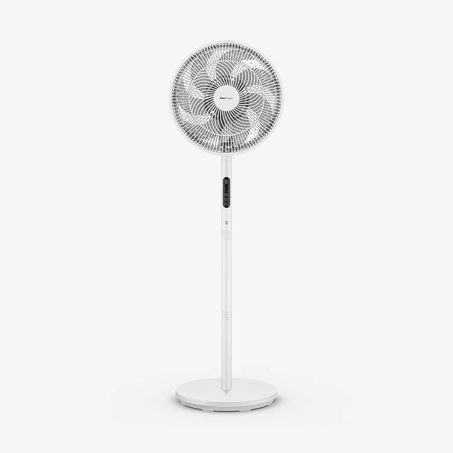 AirFlo™ Slim 43" Hybrid Pedestal Fan - Ultra- Quiet Air Circulator - White