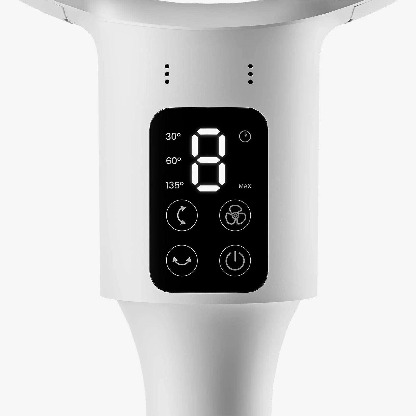 AirFlo™ 43" Hybrid Pedestal Fan - Ultra-Quiet Air Circulator - White/Grey