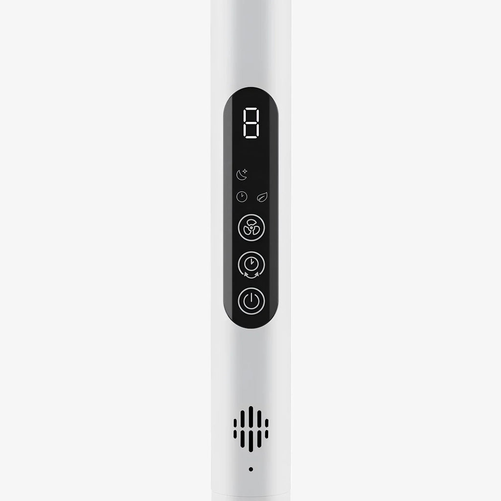 AirFlo™ Slim 43" Hybrid Pedestal Fan - Ultra- Quiet Air Circulator - White/Black