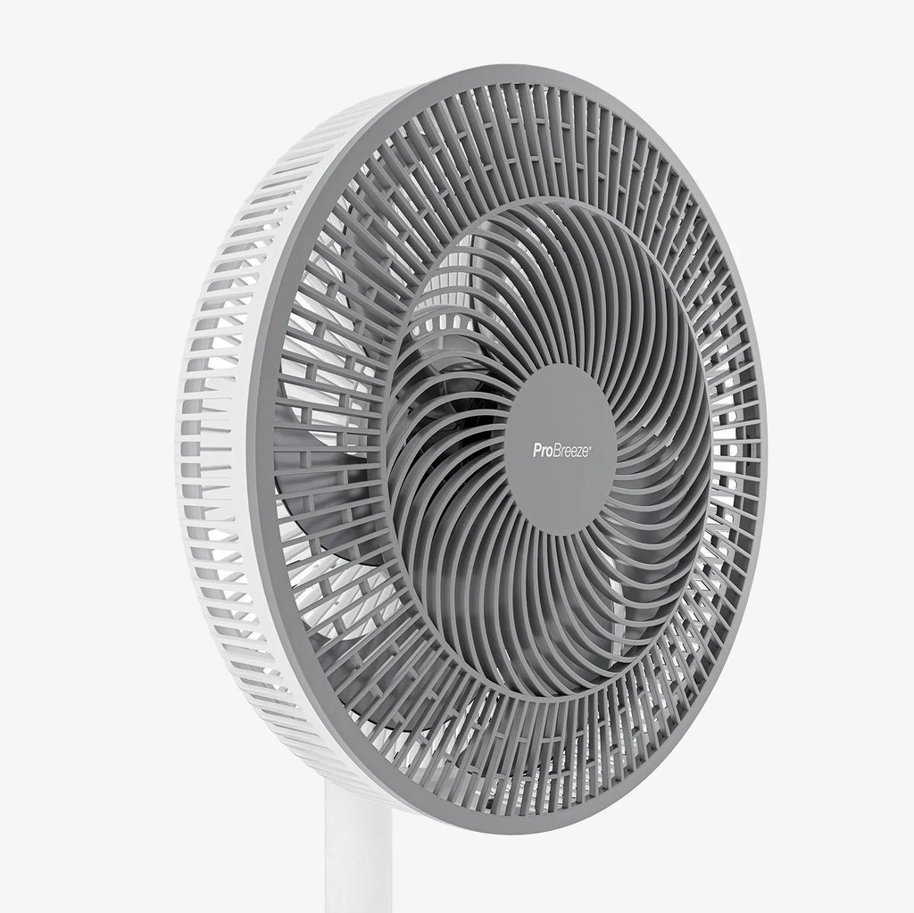 AirFlo™ Slim 43" Hybrid Pedestal Fan - Ultra- Quiet Air Circulator - White/Grey