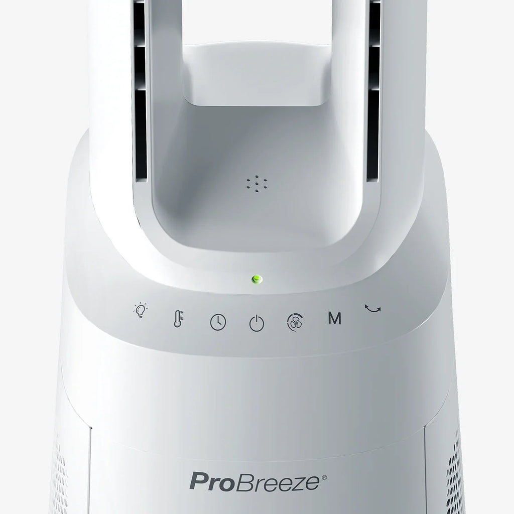 OmniAir 41" Premium Bladeless Tower Fan and Air Purifier with Smart App Control - White