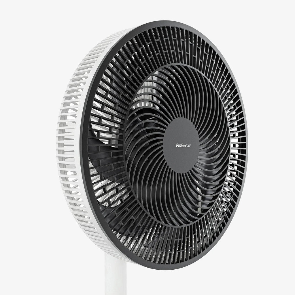 AirFlo™ Slim 43" Hybrid Pedestal Fan - Ultra- Quiet Air Circulator - White/Black